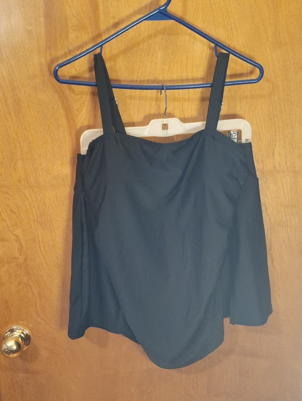 Black Women's Tank Top with Wide Straps Tankini Skirt Never Worn.